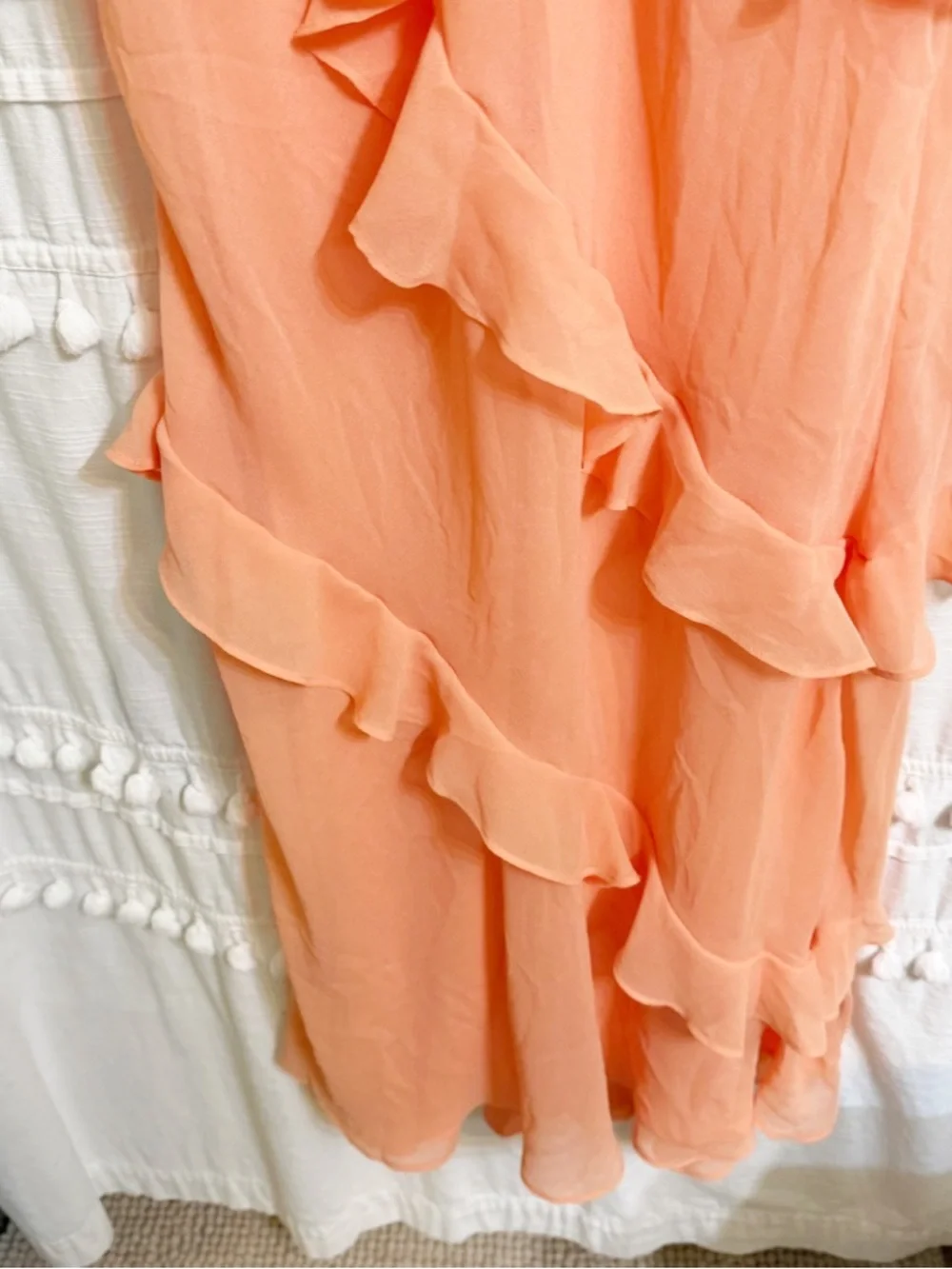 For Love & Lemons Chiffon Layered Kamory Maxi Dress in the Color Peach Size M - Picture 5 of 10